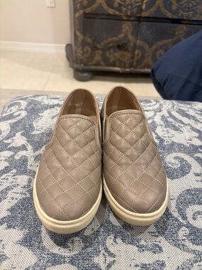 Steve Madden Taupe Quilted Slip-On Loafers for Men